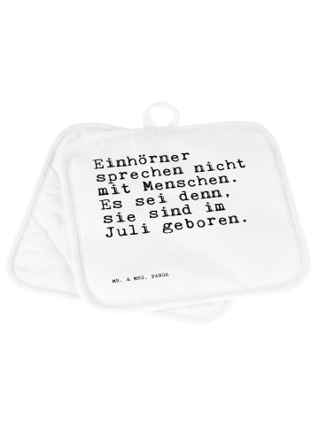 Mr. & Mrs. Panda 2er Set Topflappen  Einhörner sprechen nicht mi... in Weiß