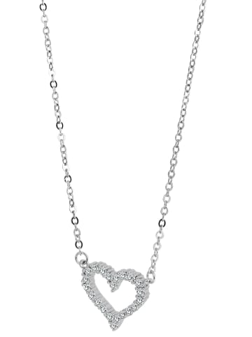 Adeliás Damen Halskette mit Anhänger – Herz aus 925 Silber in silber