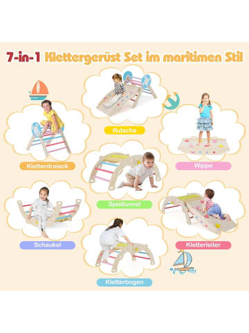 COSTWAY Klettergerüst Indoor 3er Set in Bunt