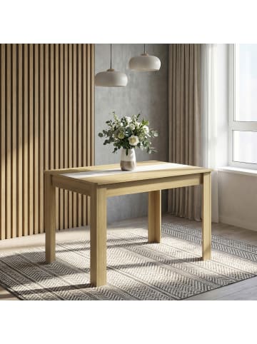 VCM  Esstisch Küchentisch B. 140 x T. 80 cm Disalo in Honig-Eiche / Weiß
