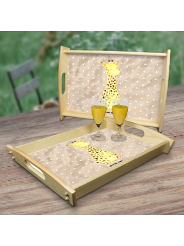 Mr. & Mrs. Panda Tablett Giraffe Zufrieden ohne Spruch in Sandig