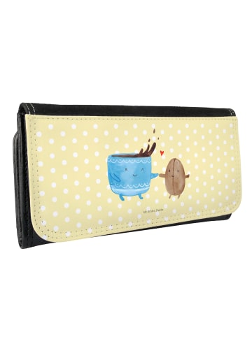 Mr. & Mrs. Panda Portemonnaie für Damen Kaffee Bohne ohne Spruch in Gelb Pastell