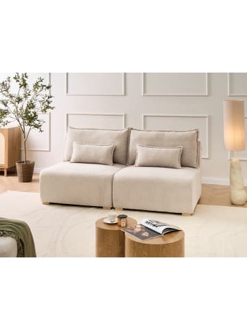 Beliani Modulsofa NERBO in Beige/Braun - (W) 200 x (H) 97 x (L) 106 cm