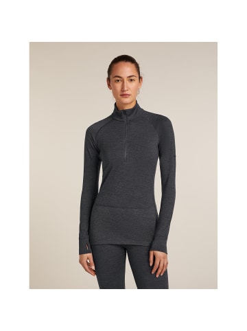 icebreaker Unterhemd Wo Merino 260 ZoneKnit LS Half in Schwarz011