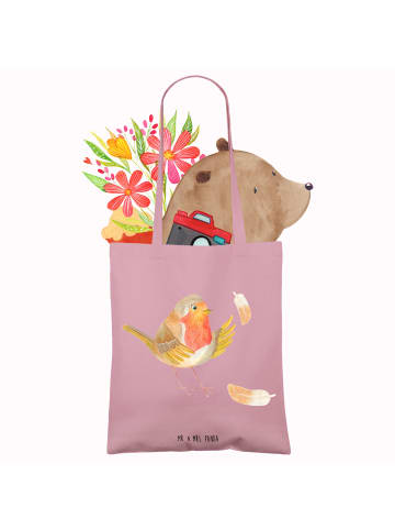 Mr. & Mrs. Panda Shopper Rotkehlchen Federn ohne Spruch in Rosa Pastell