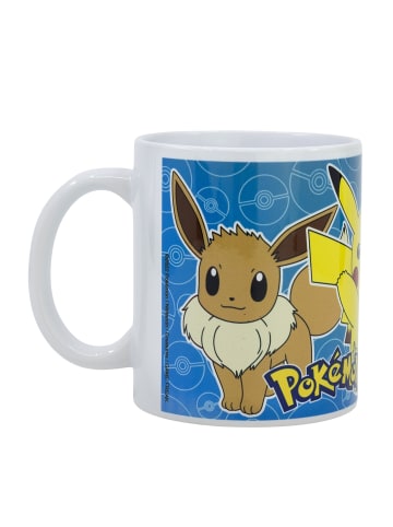 Pokémon Tasse Pikachu Schiggy Glumanda im Geschenkkarton in Blau