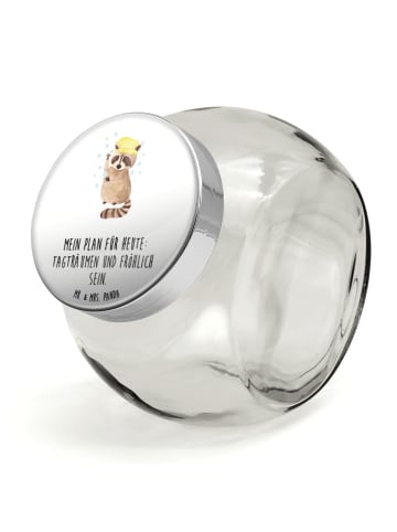 Mr. & Mrs. Panda Süßigkeiten Glas Waschbär mit Spruch in Weiß