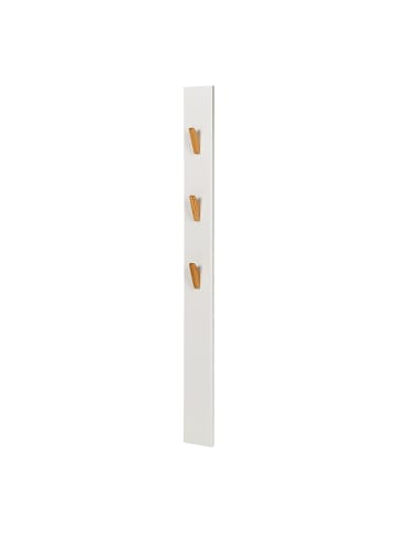 home24 home24 Garderobenpaneel (1er Set) - Weiß - MDF & Massivholz Eiche - 15.0 x 160.0 x 8.0 cm in Weiß
