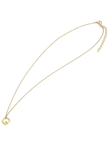 Adeliás Damen Halskette – Buchstabe N aus Edelstahl 45+5 in gold