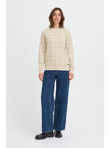 Oxmo Sweater OXKAREN ONECK AOP in Beige