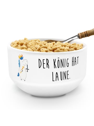 Mr. & Mrs. Panda Suppenbowl Einhorn König mit Schwert mit Spruch in Weiß