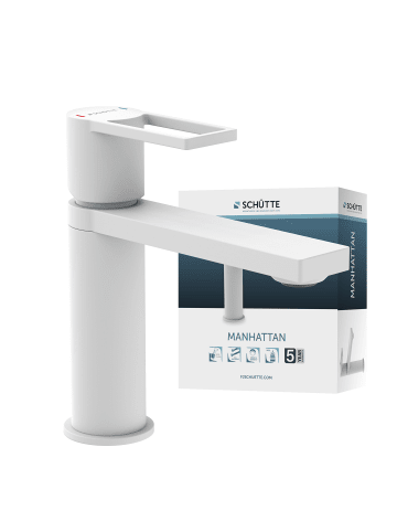 Franz Joseph Schütte MANHATTAN Waschtischarmatur, Weiß matt