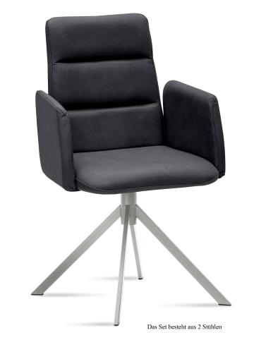 58 aufm Kessel ARMLEHNSTUHL (2er-Set) Dorlen 52x92x60 Edelstahl/Anthrazit