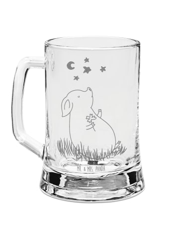 Mr. & Mrs. Panda Bierkrug Schwein Glück ohne Spruch in Transparent