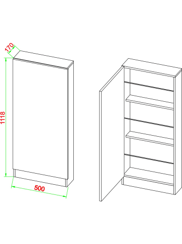 ebuy24 Schuhschrank Fulisa Anthrazit 50 x 17 cm