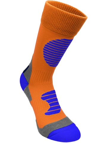 normani 3 Paar Sportsocken mit Schienbein- und Fußrückenpolster in Orange/Blau