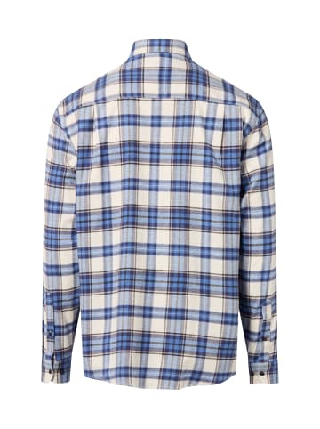 Andrew James Flanellhemd in ecru blau - 0004