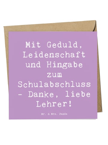 Mr. & Mrs. Panda Glückwunschkarte Spruch Danke Lehrer mit Spruch in Lavendeltraum