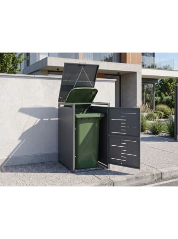 Beliani Mülltonnenbox PERISSA in Grau - (W) 69 x (H) 116 x (L) 80 cm