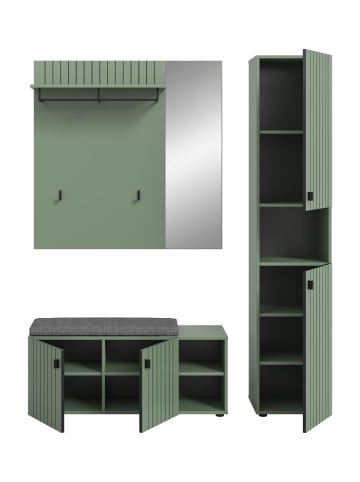 ebuy24 Garderobenmöbel Station Staubgrün 161 x 37 cm