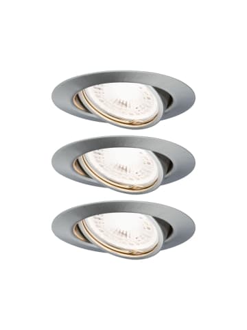 paulmann LED Einbaustrahler Base 3er Set rund schwenkbar dimmbar in Eisen geb -Ø:90 mm