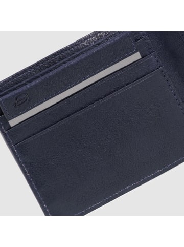 Piquadro Carl Geldbörse RFID Schutz Leder 11 cm in blue