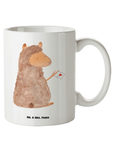 Mr. & Mrs. Panda Pott Alpaka Fahne ohne Spruch in Weiß