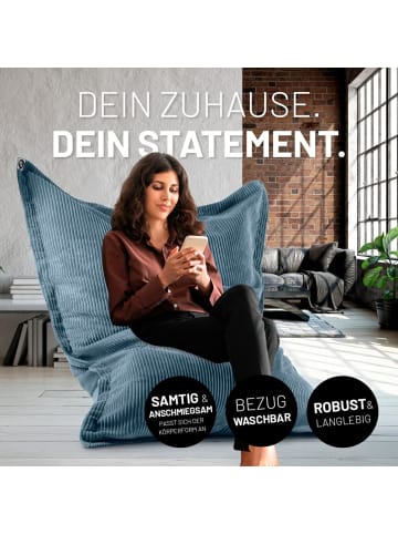 Lumaland LUMALAND Sitzsack Classic XXL Cord 380 L - 140 x 180 cm - mit waschbarem Bezug
