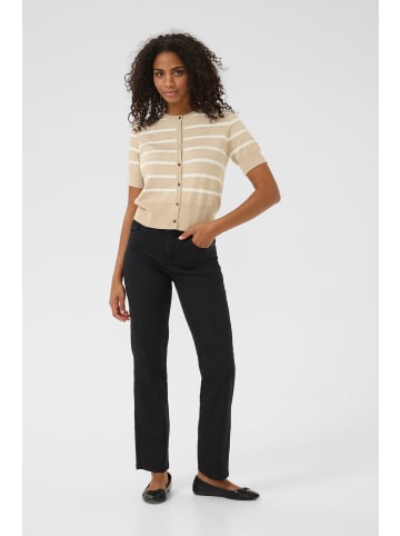 Kaffe Strickjacke KAlizza in Feather Grey Mel./Chalk Stripe