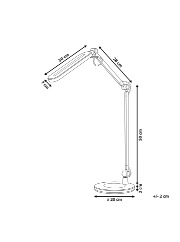 Beliani Büroleuchten GRUS in Silber - (W) 30 x (H) 80 x (L) 20 cm
