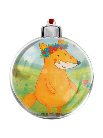 Mr. & Mrs. Panda Weihnachtskugel Fuchs Blumen Design ohne Spruch in Weiß