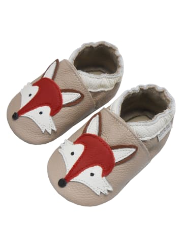 Yalion Leder-Krabbelschuhe "Fuchs" in hellbraun