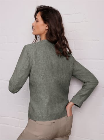 creation L Leinenblazer in khaki-weiß-meliert