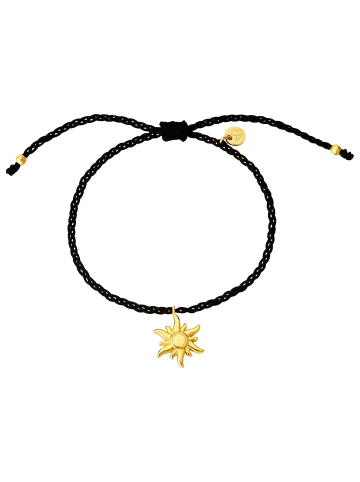 Glanzstücke München Armband Sterling Silber gelbgold Textil (schwarz) in gelbgold