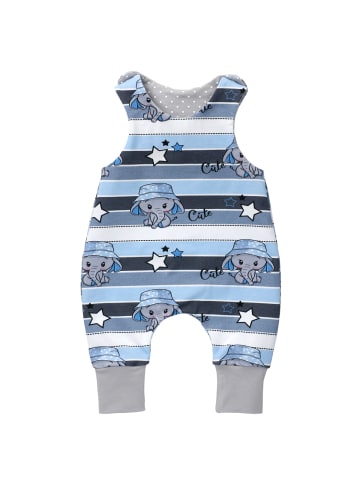 Land-Juwelen Strampler Handmade Elefant in blau