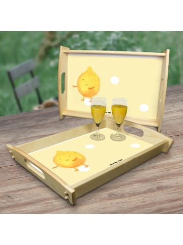 Mr. & Mrs. Panda Tablett Beste Freunde Zitrone mit Spruch in Gelb Pastell