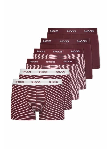 SNOCKS Boxershorts aus Bio-Baumwolle in Rote Streifen
