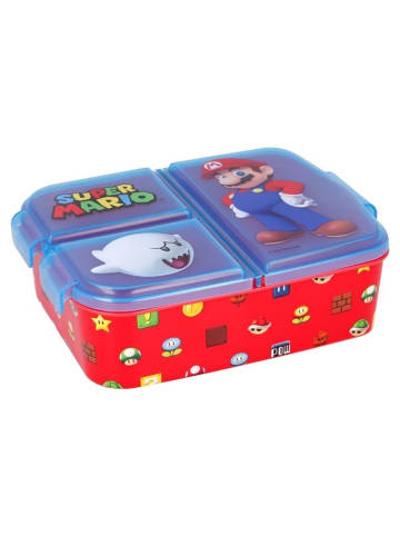 Super Mario Super Mario Kinder Brotdose – Lunchbox mit 3 Fächern & tollem Design in Rot