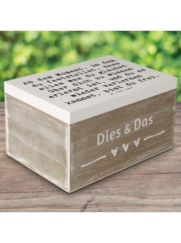 Mr. & Mrs. Panda Holzkiste Spruch Erleuchtung und Freiheit mit S... in Weiß