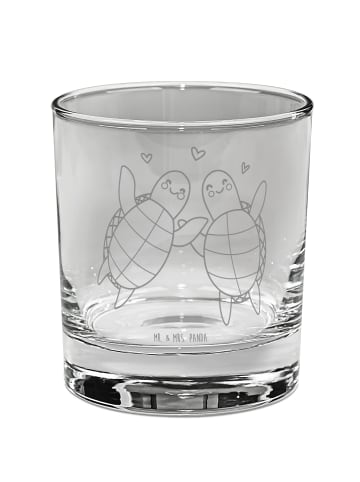 Mr. & Mrs. Panda Tumbler Glas Schildkröten Paar ohne Spruch in Transparent