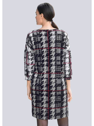 Alba Moda Jerseykleid mit Hahnentrittdessin in schwarz