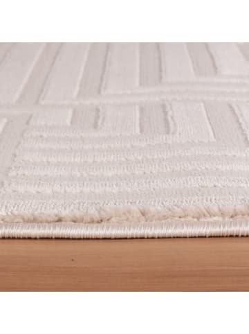 KADIMA DESIGN Teppich Kurzflor 3D-Reliefdesign Polypropylen Wohnzimmer in Beige