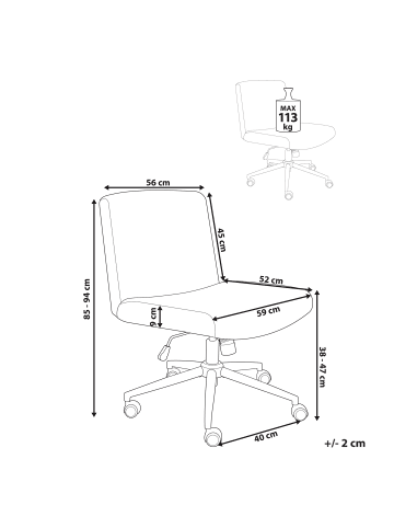 Beliani Bürostuhl GEDDES in Grün/Schwarz - (W) 59 x (H) 85 x (L) 71 cm