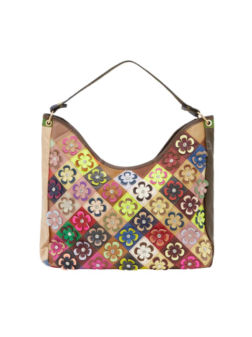 IZIA Women Tote Bag in Brown Multicolor