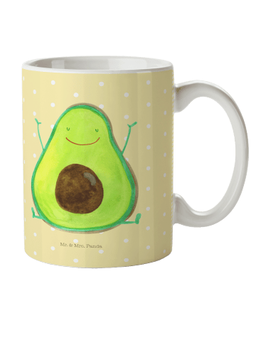 Mr. & Mrs. Panda Kindertasse Avocado Glücklich ohne Spruch in Gelb Pastell