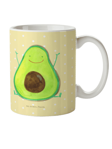 Mr. & Mrs. Panda Tasse Avocado Glücklich ohne Spruch in Gelb Pastell