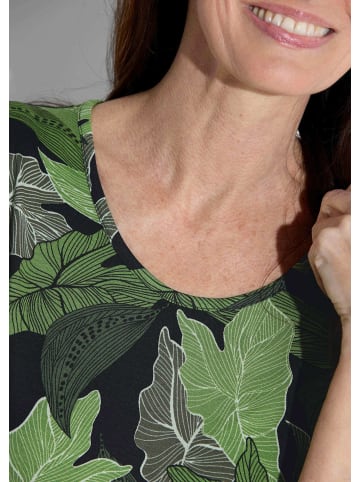 GOLDNER Kurzgröße:  Shirt Shirt in grün / schwarz / weiß / gemustert