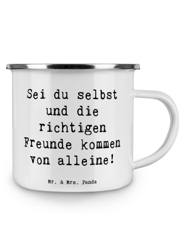 Mr. & Mrs. Panda Camping Tasse Spruch Neue Freunde finden mit Sp... in Weiß