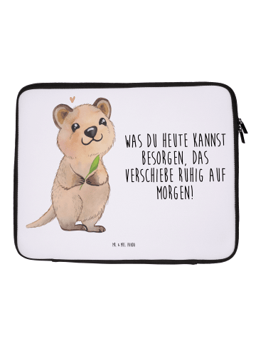 Mr. & Mrs. Panda Notebook Tasche Quokka Happy mit Spruch in Weiß