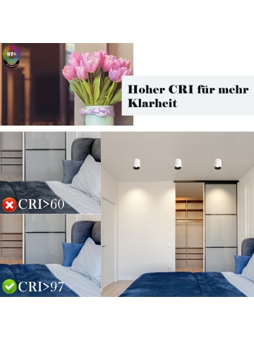 ZMH Deckenleuchte LED 1-flammige zylinder in weiß 7W Warmweiß Deckenspot L 5.5cm